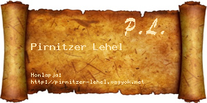 Pirnitzer Lehel névjegykártya